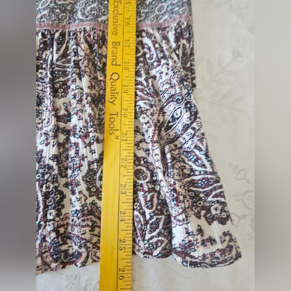 American Eagle Outfitters Floral Paisley Peasant Blouse in Mauve, Blue, Cream - Picture 6 of 12